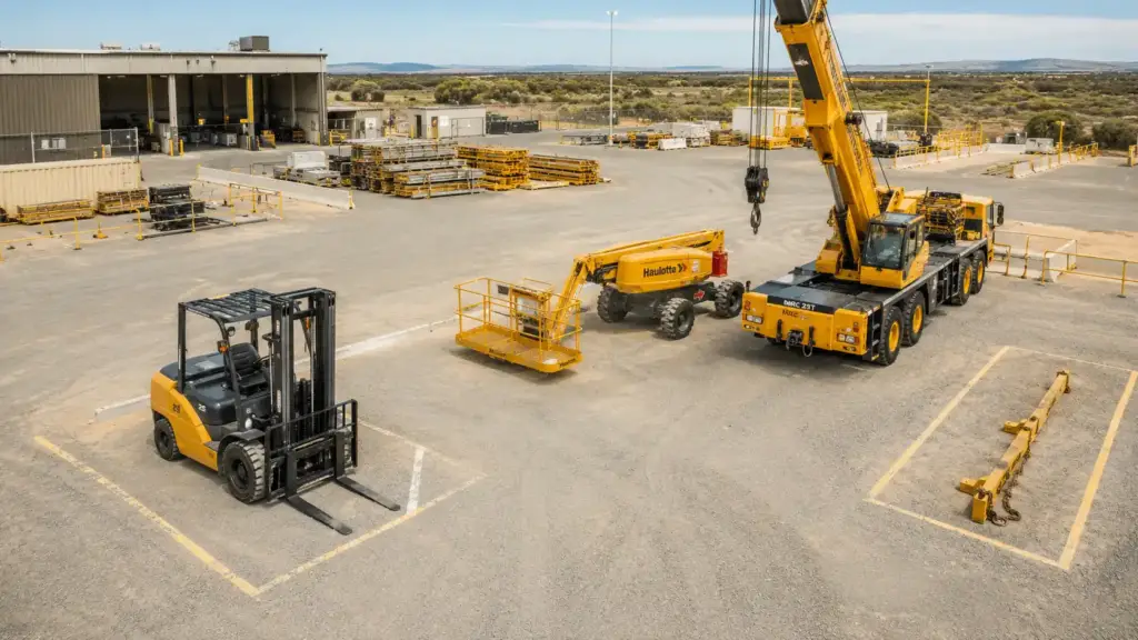 Various high-risk work equipment types on a WA worksite